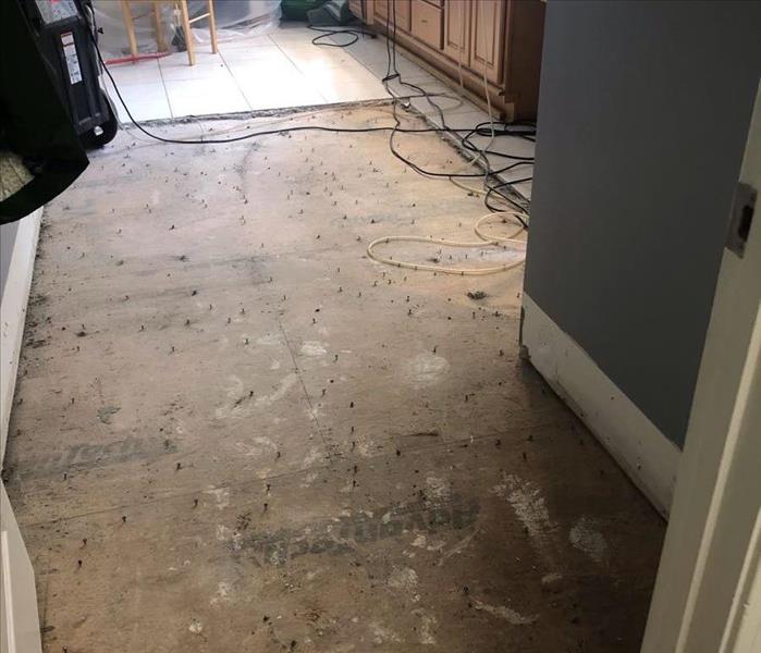 bathroom floor after mitigation 